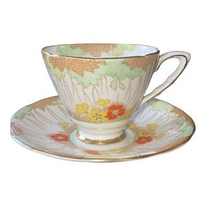 ROYAL STAFFORD tea cup and saucer hand painted blossom pattern teacup Vintage
